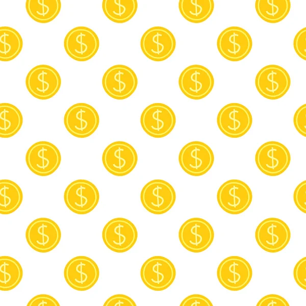 Jednoduchý Bezproblémový Vzor Zlatými Dolarovými Mincemi — Stockový vektor