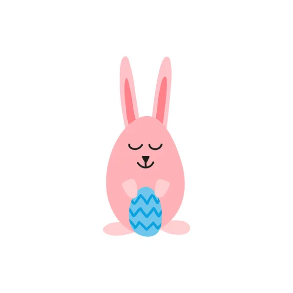 Ícone Ovo Colorido Doodle Bunny Para Celebração Páscoa Isolado Fundo —  Vetores de Stock
