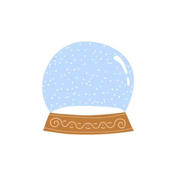 Boule Globe Verre Vide Doodle Dans Style Scandinave Isolé Sur — Image vectorielle