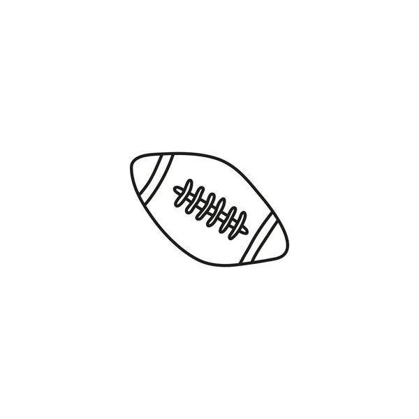 Doodle Outline Oval Ball American Football Isolated White Background — Stock Vector