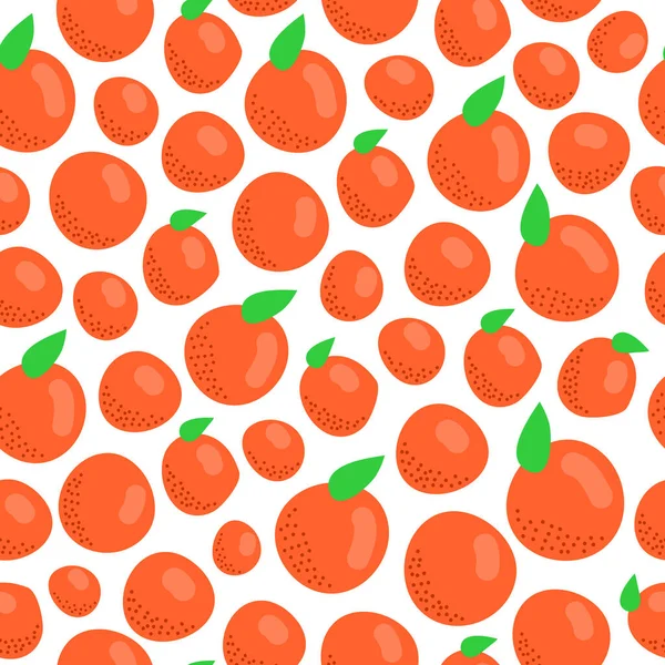 Simple Seamless Pattern Doodle Colorful Peaches Oranges — Stock Vector