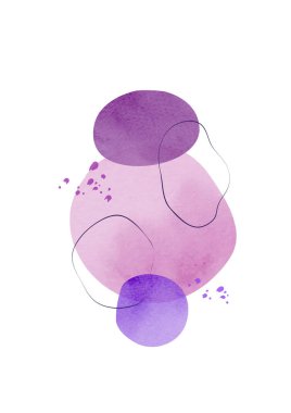 Oval şekilli ve karalamalı modern minimalist sanat geçmişi. El boyası fırça vektör dokusu. Yüzyılın ortalarında suluboya resim. Broşürler, duvar dekorları, kartpostallar, gazete kapakları için uygun