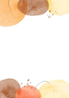 Oval şekilli ve karalamalı modern minimalist sanat geçmişi. El boyası fırça vektör dokusu. Yüzyılın ortalarında suluboya resim. Broşürler, duvar dekorları, kartpostallar, gazete kapakları için uygun