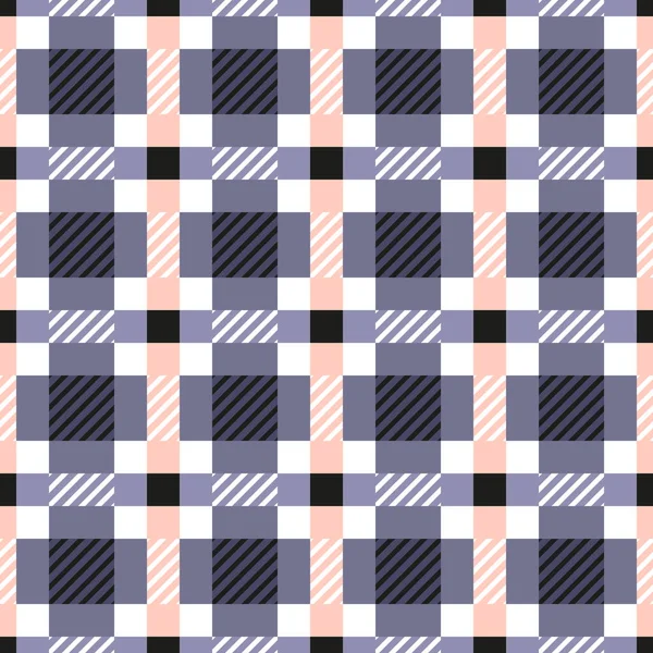 Plaid Classique Tartan Rose Bleu Avec Rayures Motif Sans Couture — Image vectorielle