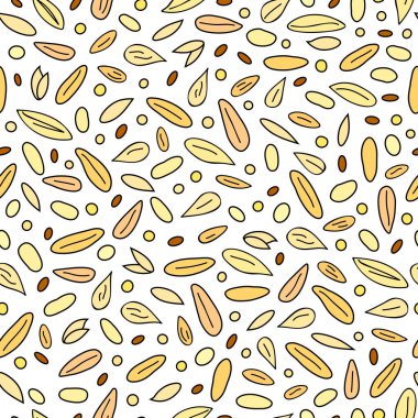 Elle çizilmiş tahıl taneleriyle kusursuz desen.