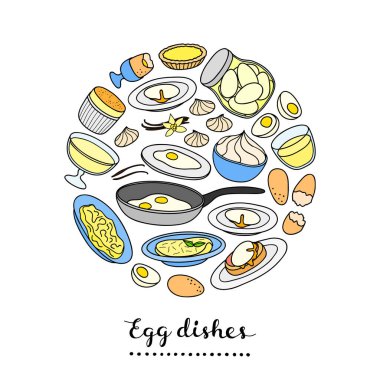 Harflerle daire şeklinde yapılmış çeşitli el yapımı yumurta çanakları koleksiyonu.