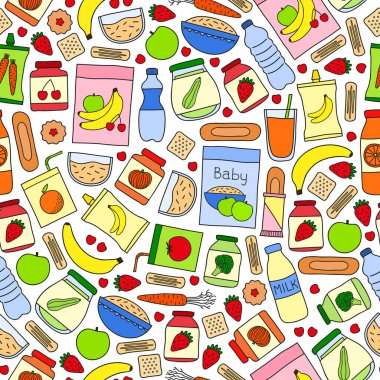 Renkli bebek mamasıyla kusursuz bir desen..