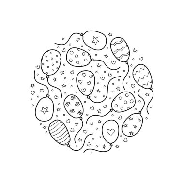 Daire şeklinde şekillendirilmiş helyum balonlarını karala.