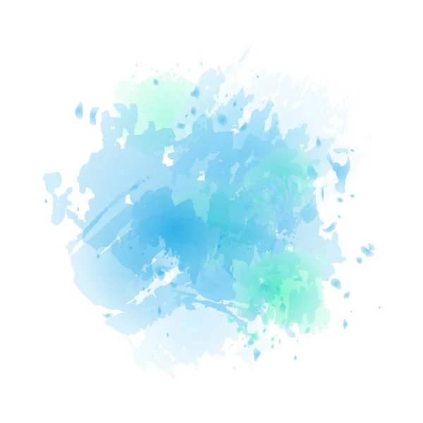 Aquarelle Vectorielle Éclaboussure Dans Des Couleurs Bleu Clair Isolé Sur — Image vectorielle