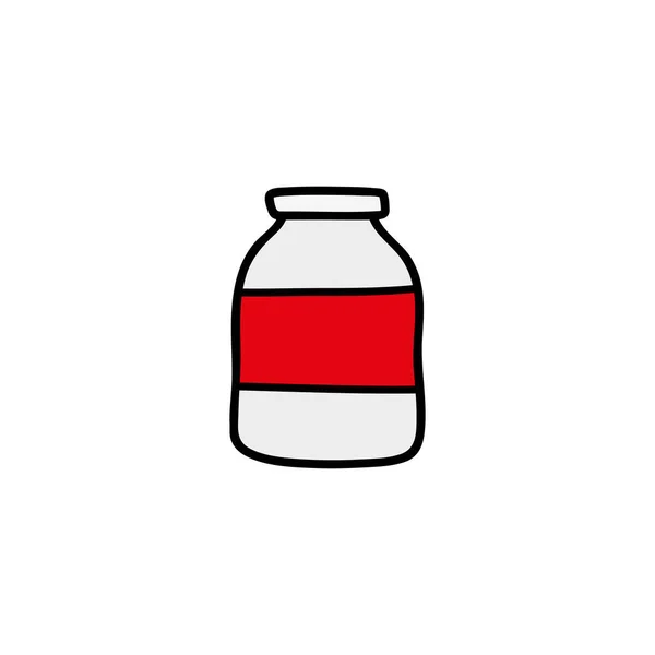 Doodle Barevné Lékárna Láhev Pro Doplňky Izolované Bílém Pozadí — Stockový vektor