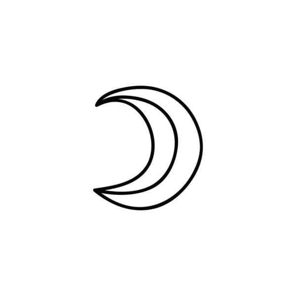Doodle Vázlat Hold Ikon Elszigetelt Fehér Háttér — Stock Vector