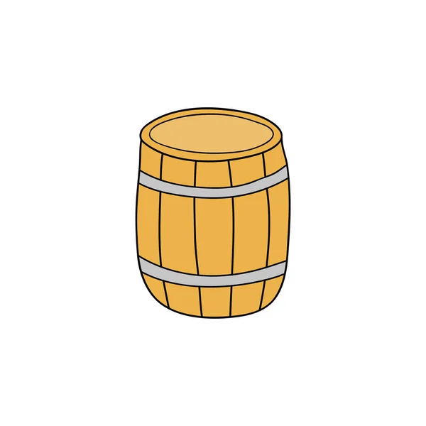 Doodle Colored Barrel Icon Isolated White Background — Stock Vector