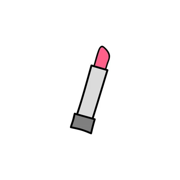 Gekritzelte Farbige Lippenstift Symbol Isoliert Auf Weißem Hintergrund — Stockvektor