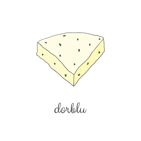 손으로 색깔의 치즈는 배경에 분리되어 — 스톡 벡터