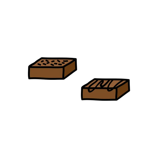 Bonbons Chocolat Coloré Doodle Isolé Sur Fond Blanc — Image vectorielle