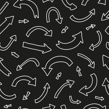 Elle çizilmiş işaret okları ile siyah ve beyaz desenli.