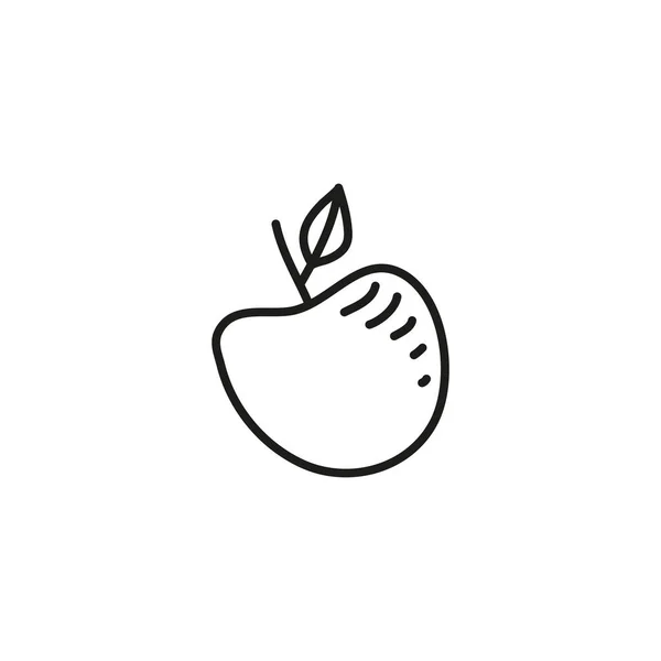 Doodle Bosquejo Icono Manzana Aislado Sobre Fondo Blanco — Vector de stock