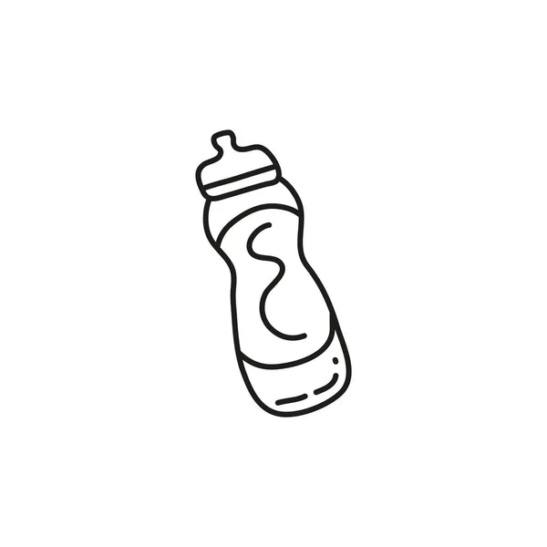 Doodle Outline Sportflasche Isoliert Auf Weißem Hintergrund — Stockvektor