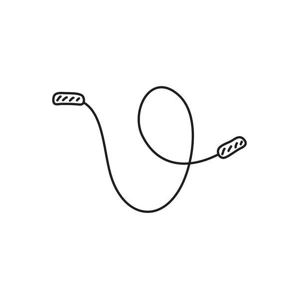 Doodle Obrys Skok Provaz Ikona Izolované Bílém Pozadí — Stockový vektor