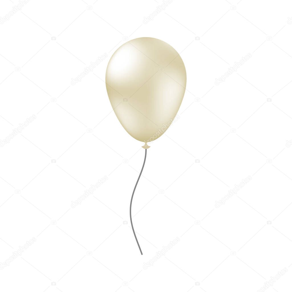 White pearl helium balloon isolated on white background.