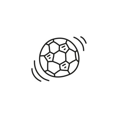 Doodle ana hatlı futbol topu simgesi beyaz arkaplanda izole edildi.