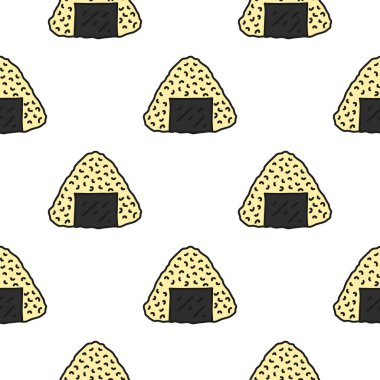 Kusursuz desenli karalama renkli onigiri suşisi..