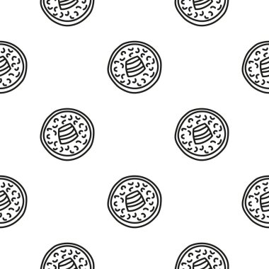 Siyah beyaz desenli, çizgili maki suşili..