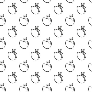 Siyah beyaz desenli, çizgili elmalı..