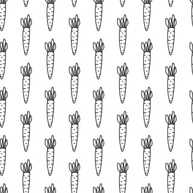 Siyah beyaz desenli, karalama çizgili havuçlu..