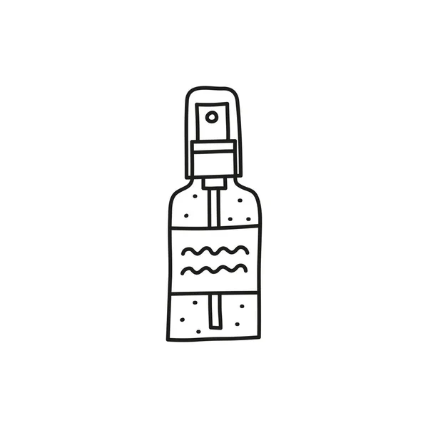 Doodle Contour Sérum Soins Peau Bouteille Essence Isolé Sur Fond — Image vectorielle