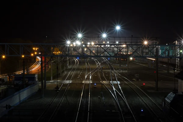 밤에 역 — 스톡 사진