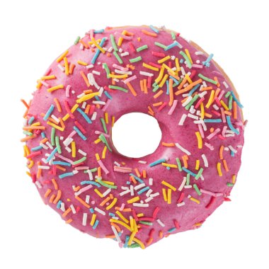 Pink donut isolated clipart