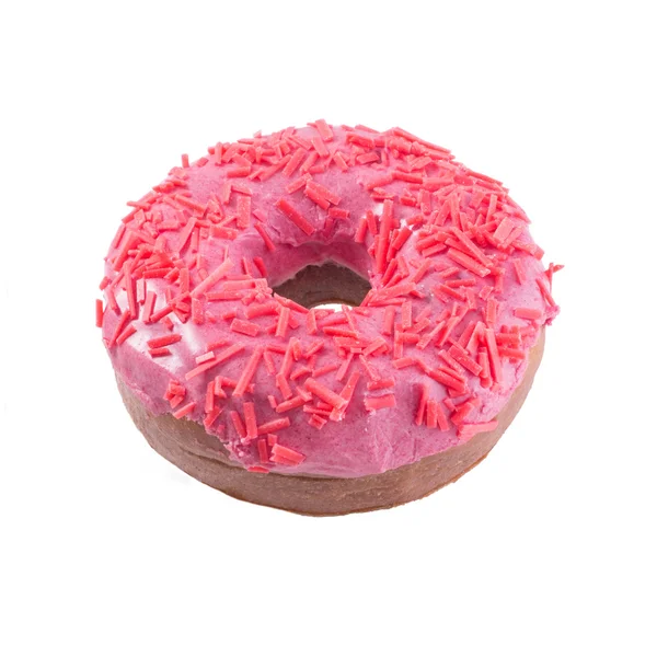 Donut rosa isolado — Fotografia de Stock