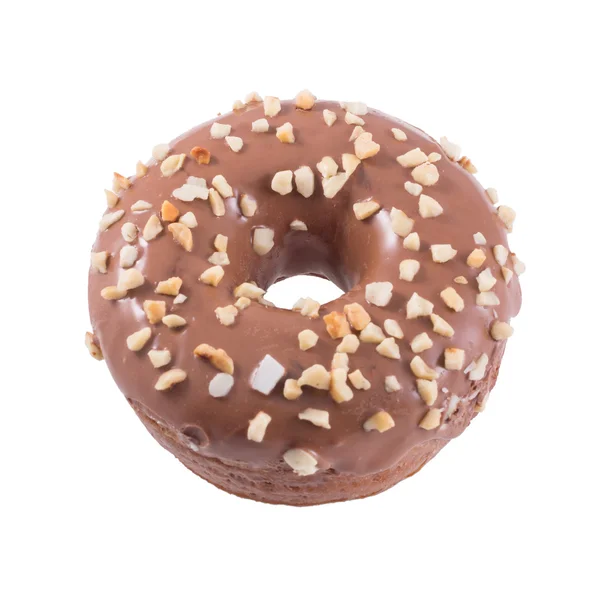 Donut in chocolate with nuts — Stock Photo, Image