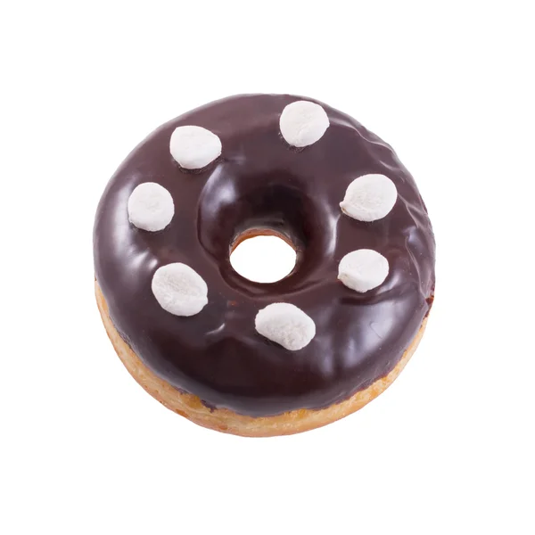 Donut em chocolate com marshmallow — Fotografia de Stock