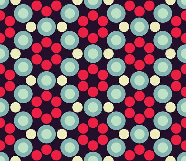 Vektor moderne nahtlose bunte Geometrie Kreismuster, Farbe abstrakten geometrischen Hintergrund, Kissen mehrfarbigen Druck, Retro-Textur, Hipster-Mode-Design — Stockvektor