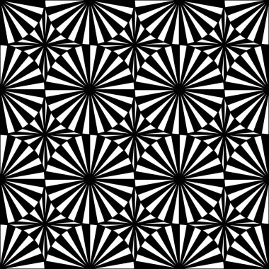 Vektör modern sorunsuz geometri desen hedef, siyah ve beyaz soyut geometrik arka plan, yastık yazıcı, tek renkli retro doku, hippi moda tasarımı