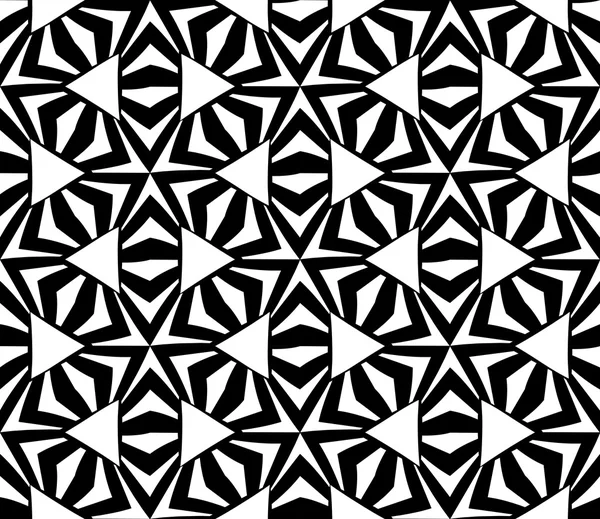 Vector modern seamless sacred geometry pattern, black and white abstract geometric background, pillow print, monochrome retro texture, hipster fashion design — Stock Vector