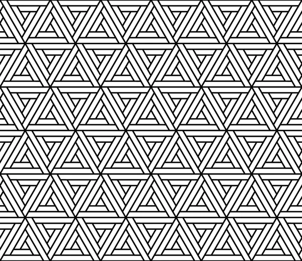 Vector moderno patrón de geometría sagrada inconsútil hexágono, fondo geométrico abstracto en blanco y negro, impresión de almohada, textura retro monocromática, diseño de moda hipster — Archivo Imágenes Vectoriales