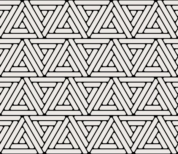 Векторный современный бесшовный треугольник геометрии, черно-белый абстрактный геометрический фон, печать подушек, монохромная ретро-текстура, дизайн хипстерской моды — стоковый вектор