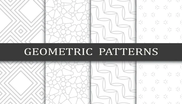 Set Geometric Seamless Patterns Abstract Geometric Graphic Design Print Pattern — Stock Vector