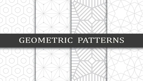 Satz Geometrischer Nahtloser Muster Abstraktes Geometrisches Druckmuster Nahtloses Muster Geometrischer — Stockvektor