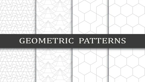 Set Geometric Seamless Patterns Abstract Geometric Graphic Design Print Pattern — Stock Vector