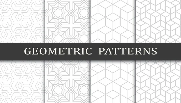 Set Geometric Seamless Patterns Abstract Geometric Graphic Design Print Pattern — Stock Vector