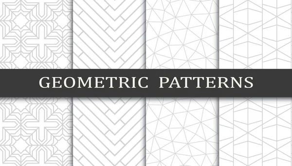 Satz Geometrischer Nahtloser Muster Abstraktes Geometrisches Druckmuster Nahtloses Muster Geometrischer — Stockvektor