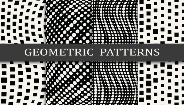 Set Geometric Seamless Patterns Abstract Geometric Graphic Design Simple Pattern — Stock Vector