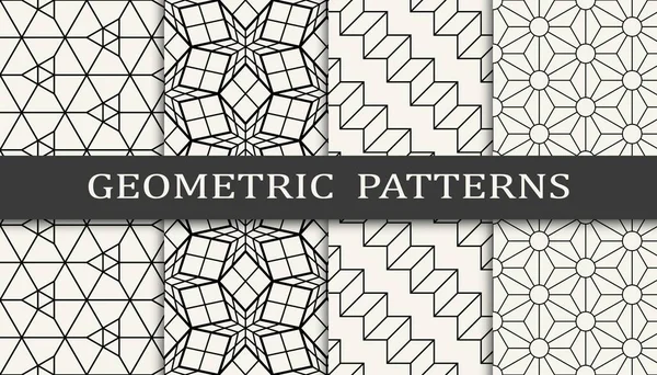 Ensemble Motifs Géométriques Sans Couture Modèle Graphique Géométrique Abstrait Impression — Image vectorielle