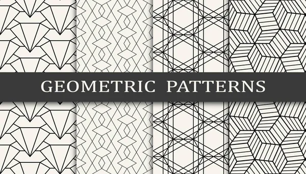 Satz Geometrischer Nahtloser Muster Abstraktes Geometrisches Druckmuster Nahtloses Geometrisches Muster — Stockvektor