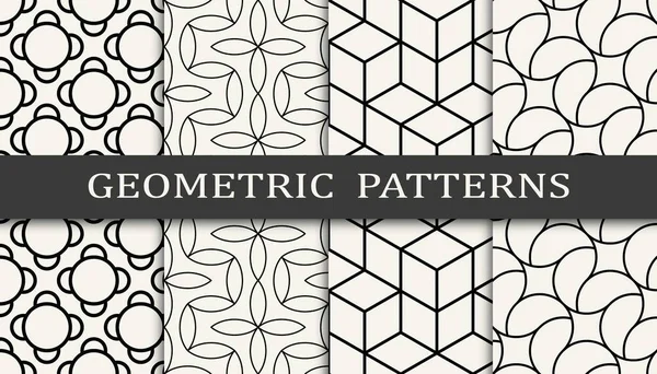 Satz Geometrischer Nahtloser Muster Abstraktes Geometrisches Druckmuster Nahtloses Geometrisches Muster — Stockvektor