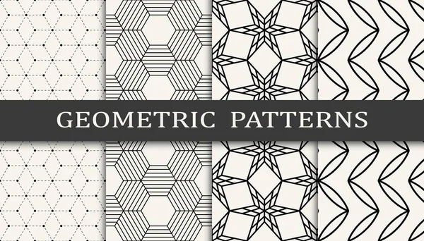 Conjunto Patrones Geométricos Sin Costura Diseño Gráfico Geométrico Abstracto Patrón — Archivo Imágenes Vectoriales